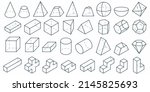 3d geometric shapes. set of... | Shutterstock .eps vector #2145825693