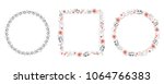 set of flower frames  vector ... | Shutterstock .eps vector #1064766383