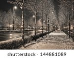 Road In The Winter Night