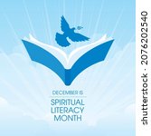 december is spiritual literacy... | Shutterstock . vector #2076202540