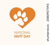 National Mutt Day Vector. Dog...