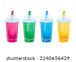 fruit bubble tea drink in a... | Shutterstock . vector #2140656429