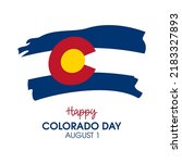 Happy Colorado Day illustration. Abstract grunge flag of colorado icon isolated on a white background. Waving colorado flag design element. August 1. Important day