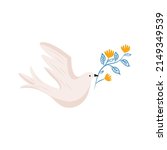 dove of peace. flying bird with ... | Shutterstock .eps vector #2149349539