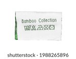 Small photo of Care instuctions label says bamboo collection isolated over white
