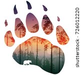 silhouette of a bear track.... | Shutterstock .eps vector #726012220