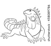 Coloring Pages. Cute Iguana...