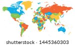 colorful map of world. high... | Shutterstock .eps vector #1445360303