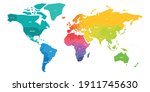 colorful world map in colors of ... | Shutterstock .eps vector #1911745630