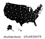 black map of united states of... | Shutterstock .eps vector #1914935479