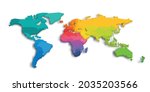 colorful world map in colors of ... | Shutterstock .eps vector #2035203566