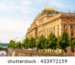 Prague National Theater on sunny day