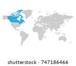canada marked by blue in grey... | Shutterstock .eps vector #747186466