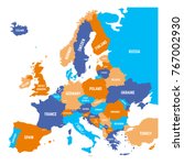 political map of europe... | Shutterstock .eps vector #767002930