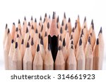 one sharpened black pencil... | Shutterstock . vector #314661923