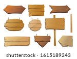 set of isolated wooden... | Shutterstock .eps vector #1615189243