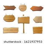 set of isolated wooden blank... | Shutterstock .eps vector #1621937953