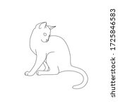 line art cat silhouette... | Shutterstock .eps vector #1725846583