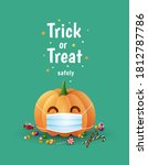 trick or treat safely.... | Shutterstock .eps vector #1812787786