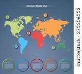 abstract world map with... | Shutterstock .eps vector #275206553