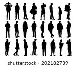 big set of black silhouettes of ... | Shutterstock . vector #202182739