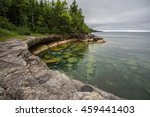 Cove On The Coast Of Lake Superior  In Michigan. Cliff on the shores of Lake Superior in Michigan's Upper Peninsula.