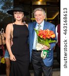 Small photo of NEW YORK - AUGUST 3: Lady Gaga and Tony Bennett seen on Mr. Bennet's 90th birthday on August 3, 2016 in New York City.