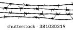 Barbed wire background. Vector fence illustration isolated on white.