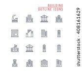 building outline icons | Shutterstock .eps vector #408161629