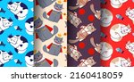 vector set of seamless pattern... | Shutterstock .eps vector #2160418059