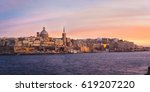 Malta. Valletta Skyline At...