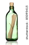 Bottle With Message Isolated ...