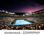 Small photo of MELBOURNE, AUSTRALIA - JANUARY 23: Alex de Minaur of Australia plays Novak Djokovic of Serbia in the 4th round on day 8 of the 2023 Australian Open at Melbourne Park