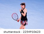 Small photo of MELBOURNE, AUSTRALIA - JANUARY 24: Elena Rybakina of Russia plays Jelena Ostapenko of Latvia in quarter finals action on day 9 of the 2023 Australian Open at Melbourne Park on January 24, 2023