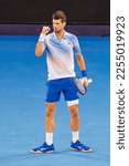 Small photo of MELBOURNE, AUSTRALIA - JANUARY 23: Novak Djokovic of Serbia plays Alex de Minaur of Australia in the 4th round on day 8 of the 2023 Australian Open at Melbourne Park on January 23, 2023