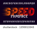 speed alphabet font. fast wind... | Shutterstock .eps vector #1350013343