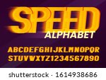 speed alphabet font. fast wind... | Shutterstock .eps vector #1614938686