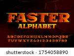 faster alphabet font. high... | Shutterstock .eps vector #1754058890