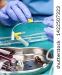 Small photo of Nurse prepares Venous catheters of Long Duration in a hospital, Accessing Indwelling Central Venous Lines, conceptual image