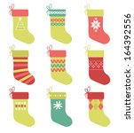 Set Of 9 Christmas Stockings