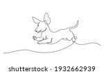 dachshund dog running design... | Shutterstock .eps vector #1932662939
