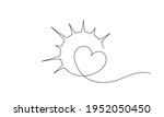 heart inside sun shape sign.... | Shutterstock .eps vector #1952050450