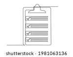 clipboard with checklist.... | Shutterstock .eps vector #1981063136