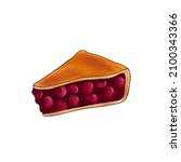 drawing sketch of cherry pie ... | Shutterstock . vector #2100343366