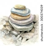 Round Sea Stones Drawing By...