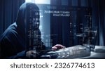 Small photo of Futuristic cyber hacker operating under the guise of Anonymous, employs advanced algorithms to infiltrate cybersecurity systems and exploit vulnerabilities in password security. Concept : Cyber Hacker