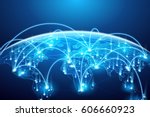 abstract of world network ... | Shutterstock .eps vector #606660923