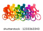 colorful poster with cyclists... | Shutterstock .eps vector #1233363343