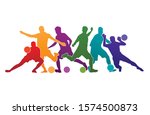 football soccer player vector... | Shutterstock .eps vector #1574500873