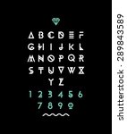 hipster font  typeface ... | Shutterstock .eps vector #289843589